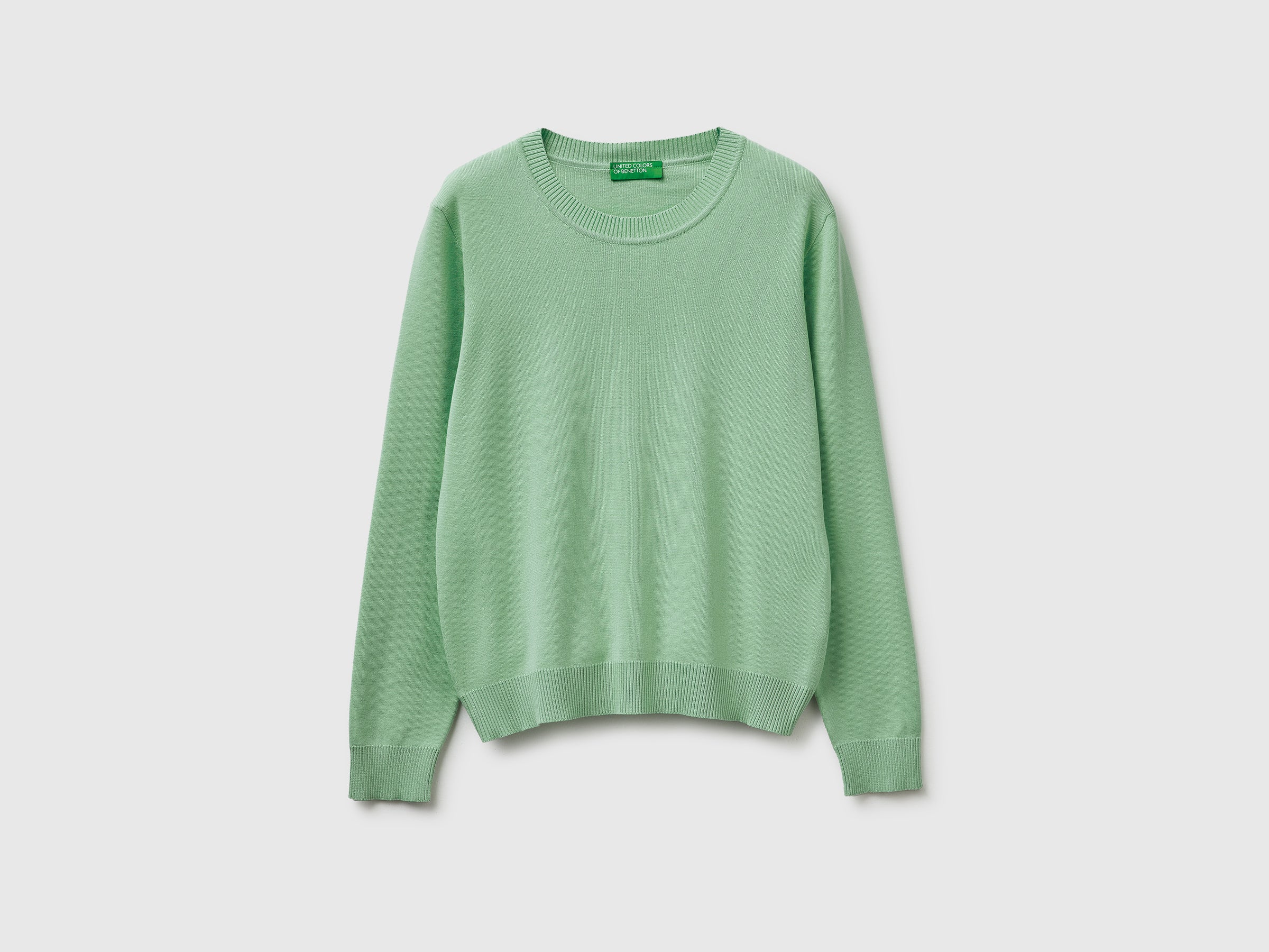 Sage green sweater in cotton tricot - ucb_image_FS