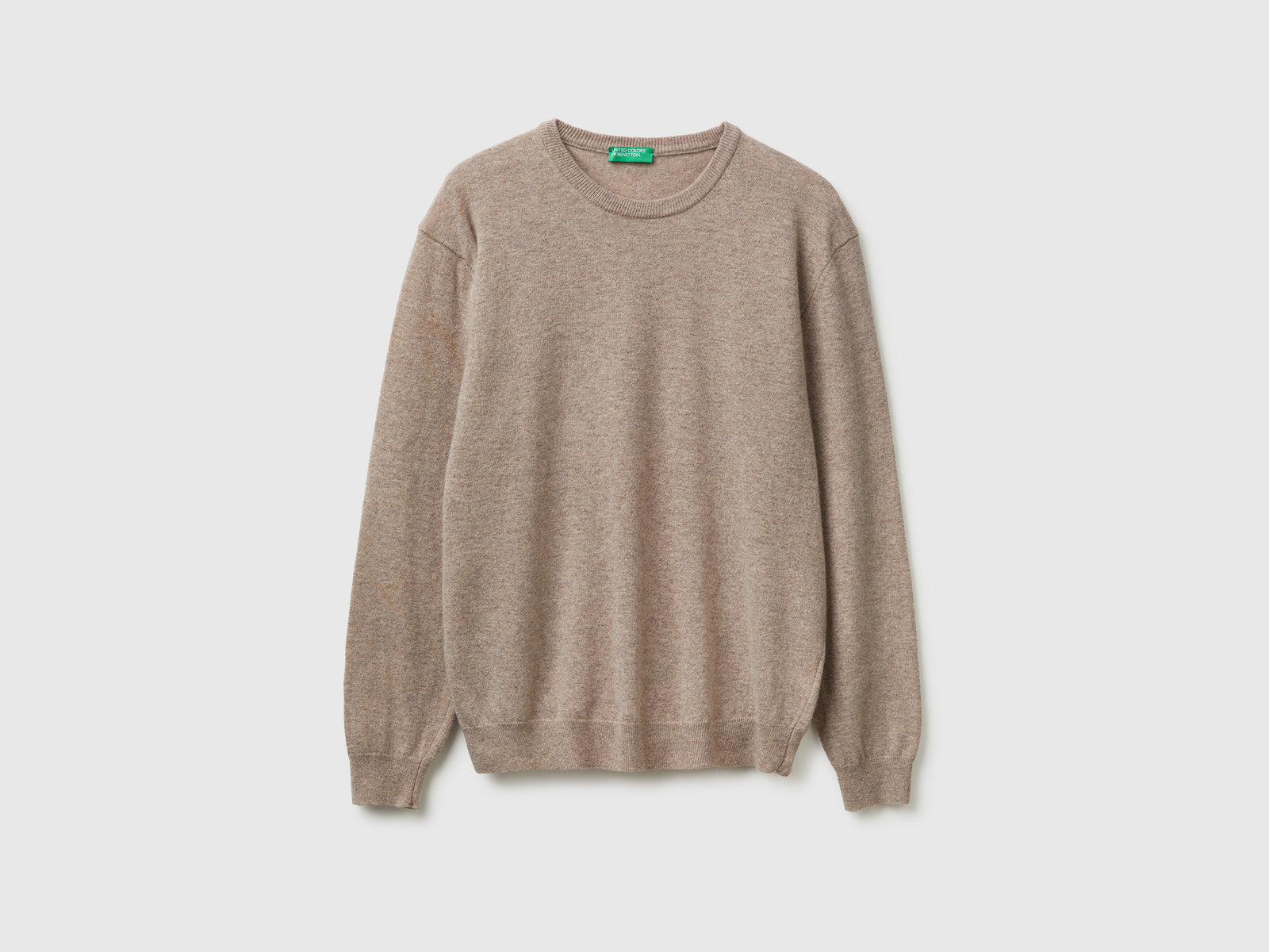 Camisola de gola redonda tortora em pura lã Merino - ucb_image_FS