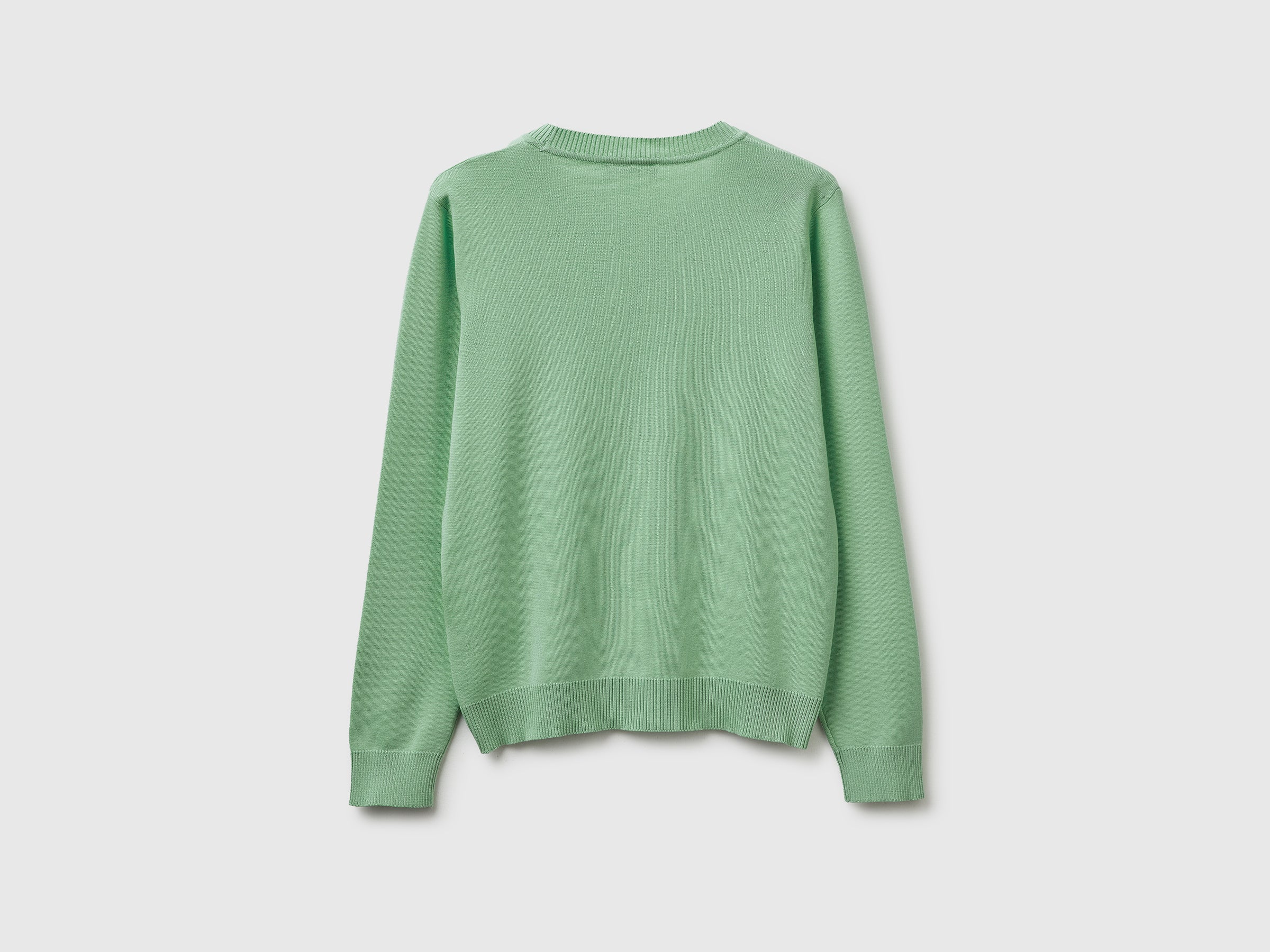 Sage green sweater in cotton tricot - ucb_image_BS