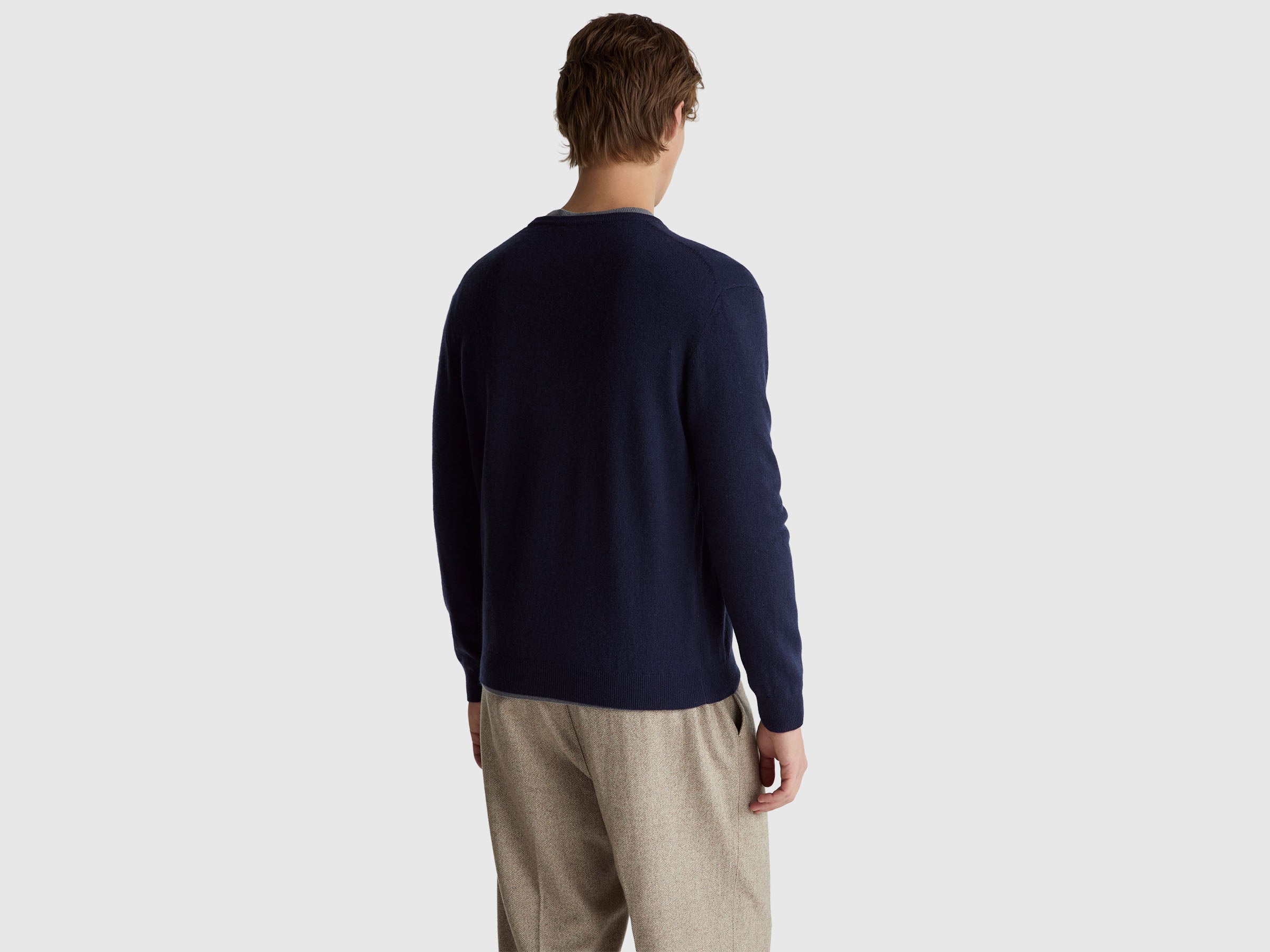 Camisola azul-escuro em pura lã Merino - ucb_image_B