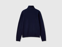 Dark blue turtleneck in pure Merino wool - ucb_image_BS