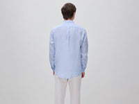 Camisa azul-claro às riscas em linho puro - ucb_image_B
