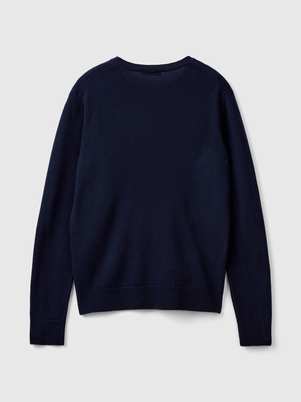 Dark blue crew neck sweater in pure Merino wool - ucb_image_BS