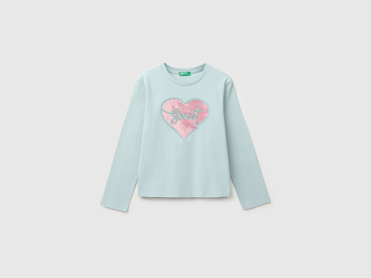 T-shirt em algodão orgânico quente com lantejoulas - ucb_image_FS