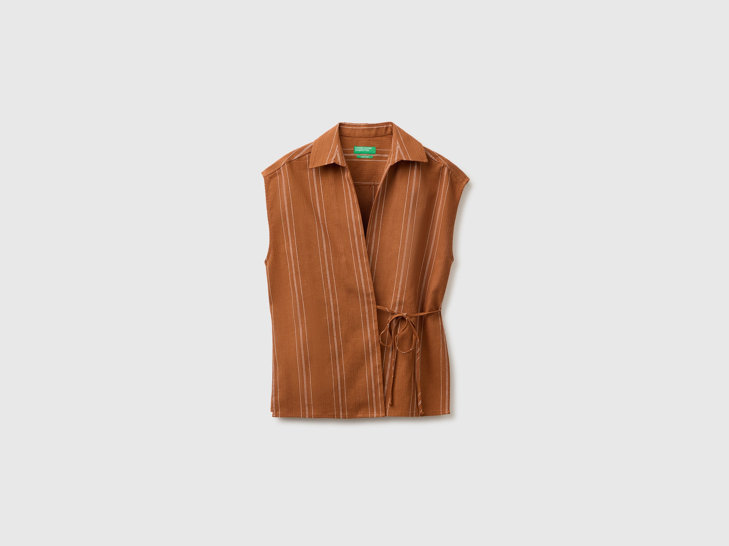 Blusa cruzada em mistura de linho - ucb_image_FS