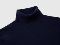 Dark blue turtleneck in pure Merino wool - ucb_image_DS1