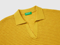 Perforated polo shirt in linen blend - ucb_image_DS1