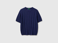 Short-sleeved linen blend sweater - ucb_image_FS