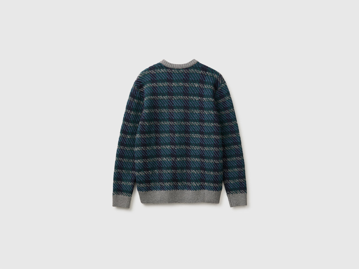 Camisola tartan em mistura de algodão e lã - ucb_image_BS