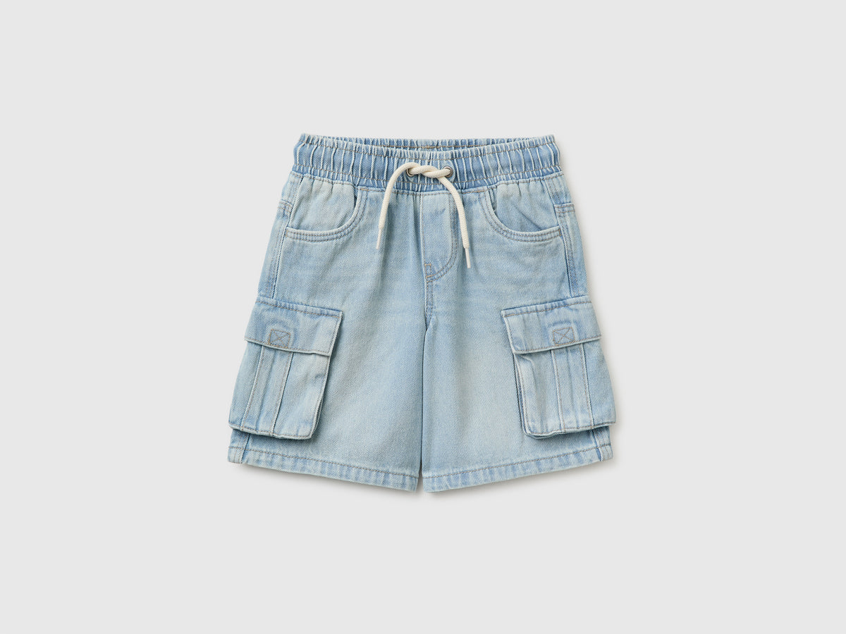 Denim Bermuda shorts with pockets - ucb_image_FS