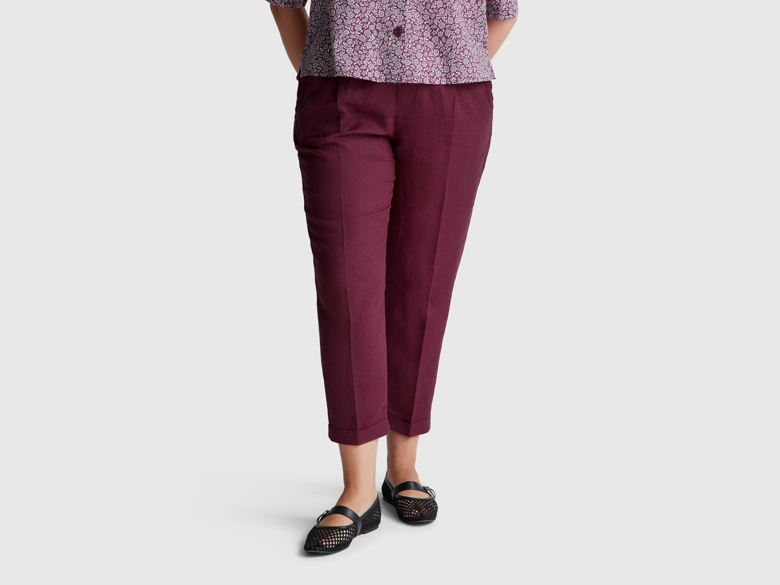 Calças regular fit em linho puro - ucb_image_F