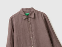 Brown pure linen shirt - ucb_image_FY