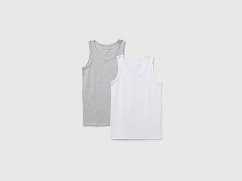 Duas t-shirts sem mangas de roupa interior em algodão stretch - ucb_image_FS