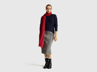 Dark blue crew neck sweater in pure Merino wool - ucb_image_FY