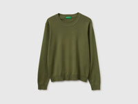 Olive green sweater in tricot cotton - ucb_image_FS