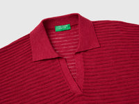 Perforated polo shirt in linen blend - ucb_image_DS1
