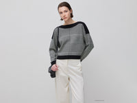 Camisola boxy fit príncipe de Gales - ucb_image_F