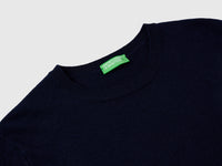Dark blue crew neck sweater in pure Merino wool - ucb_image_DS1