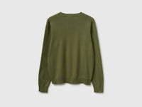 Olive green sweater in tricot cotton - ucb_image_BS