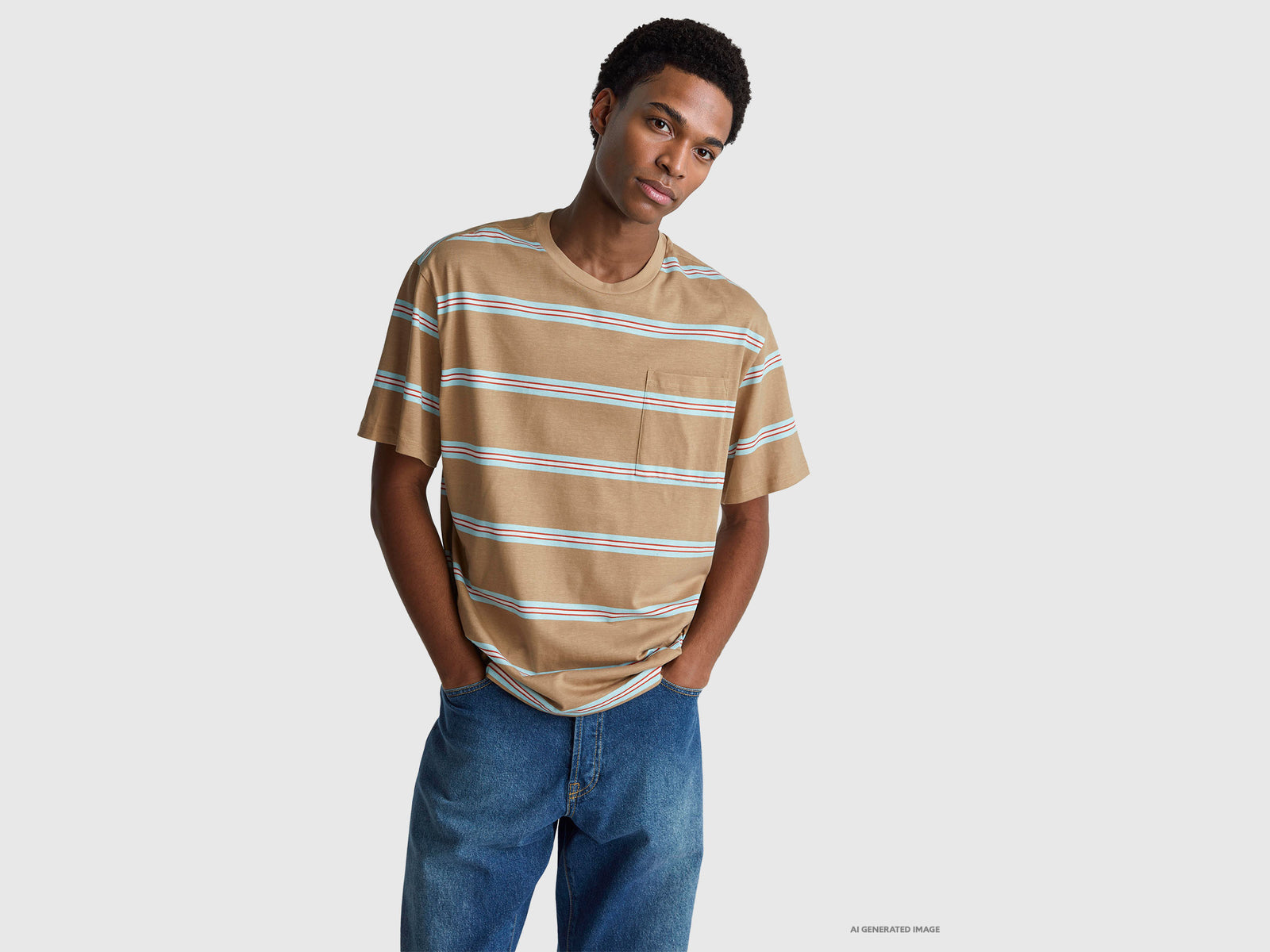 Striped t-shirt in pure cotton