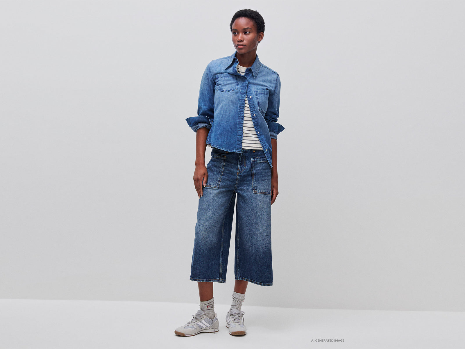 Denim Bermuda shorts