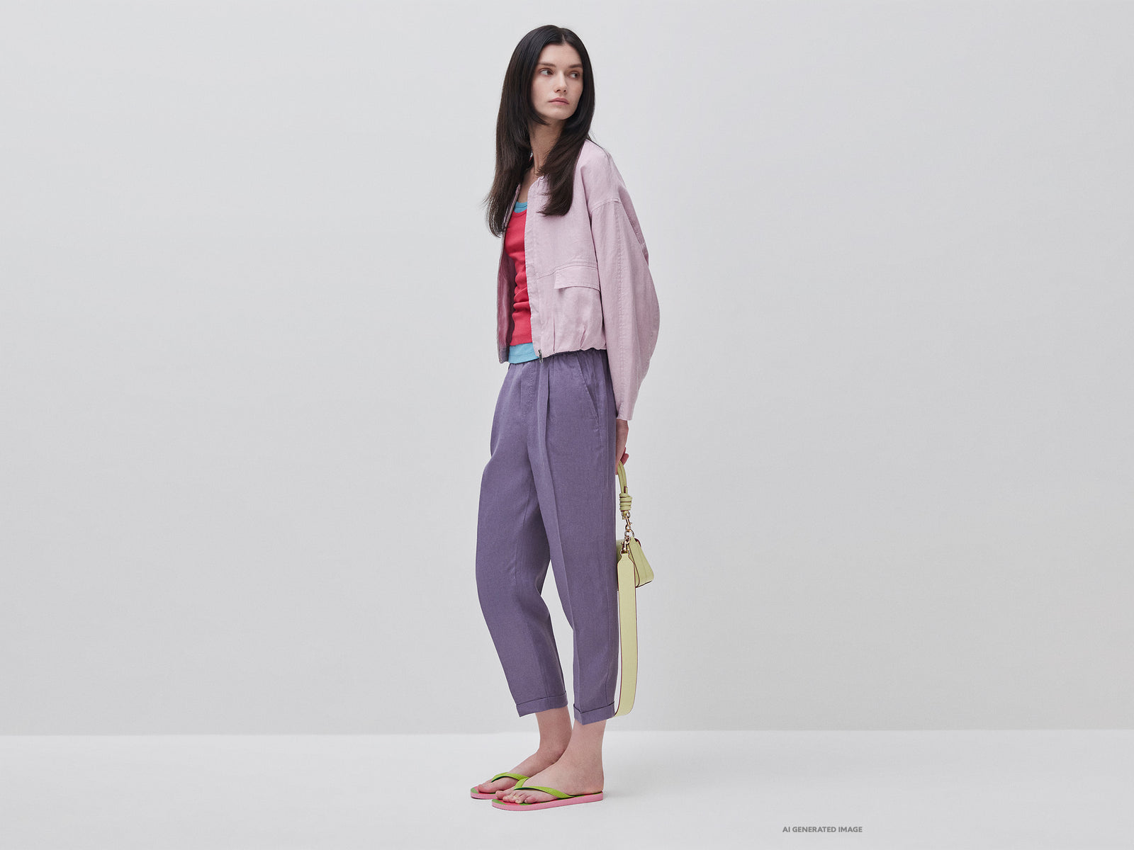 100% linen cigarette trousers