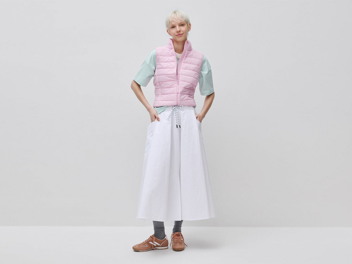 Midi skirt with drawstring