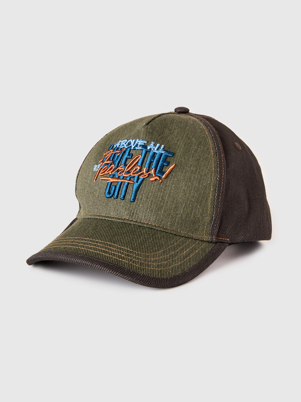 Denim baseball cap with slogan - ucb_image_FS