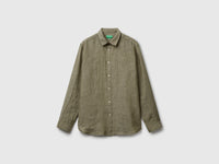 Military green shirt in pure linen - ucb_image_FS