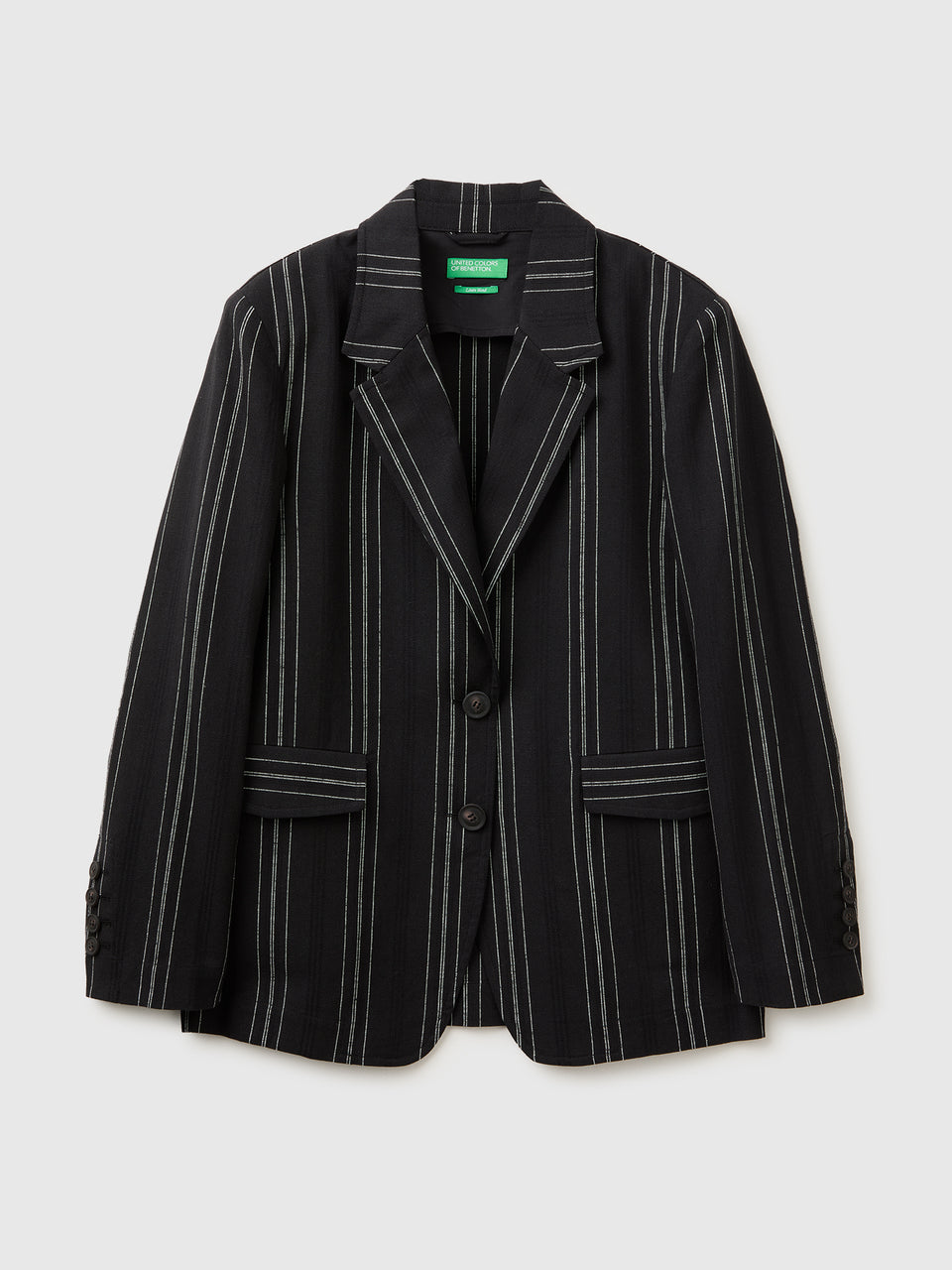Blazer às riscas em mistura de linho  - ucb_image_FS