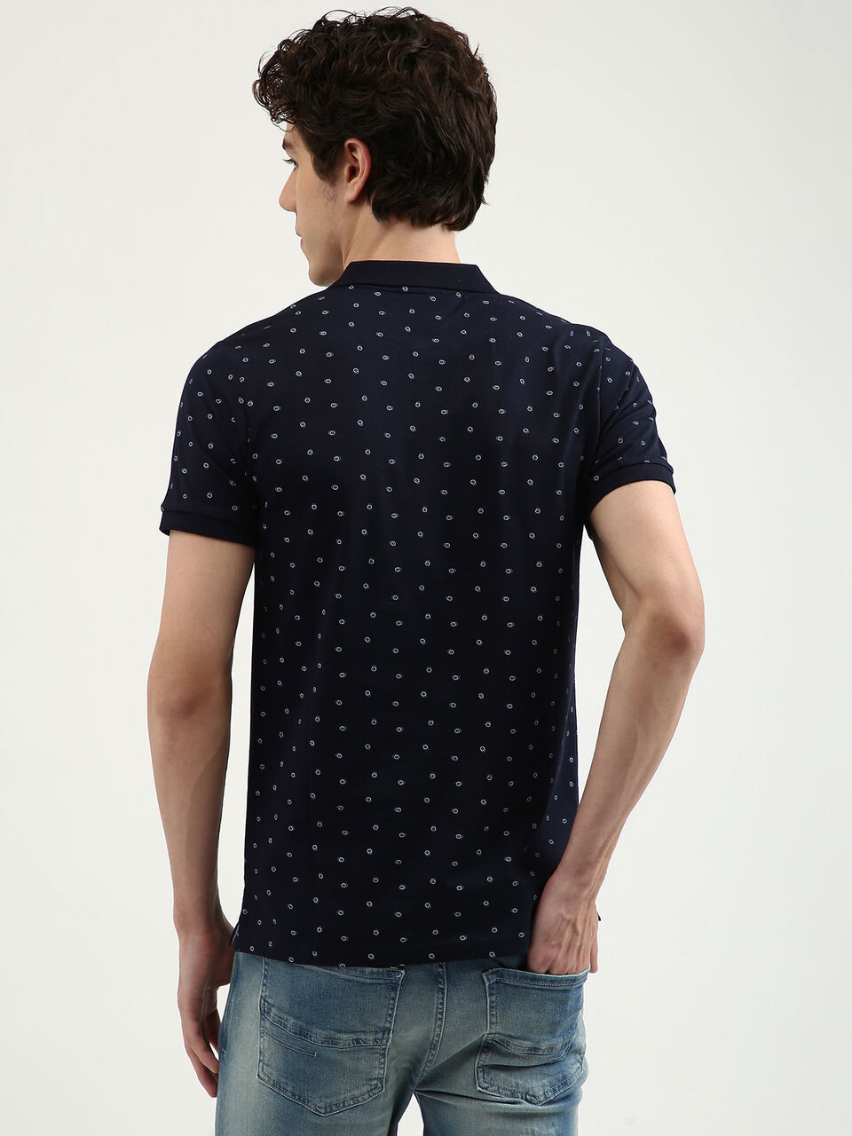 Ditsy AOP Pique Polo image number null