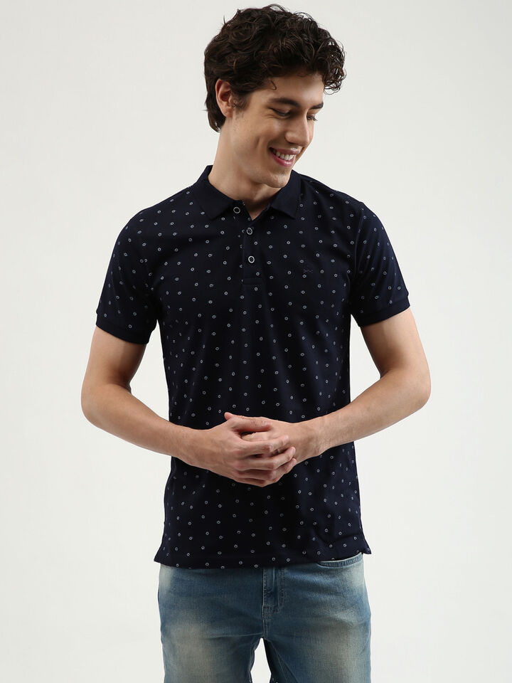 Ditsy AOP Pique Polo