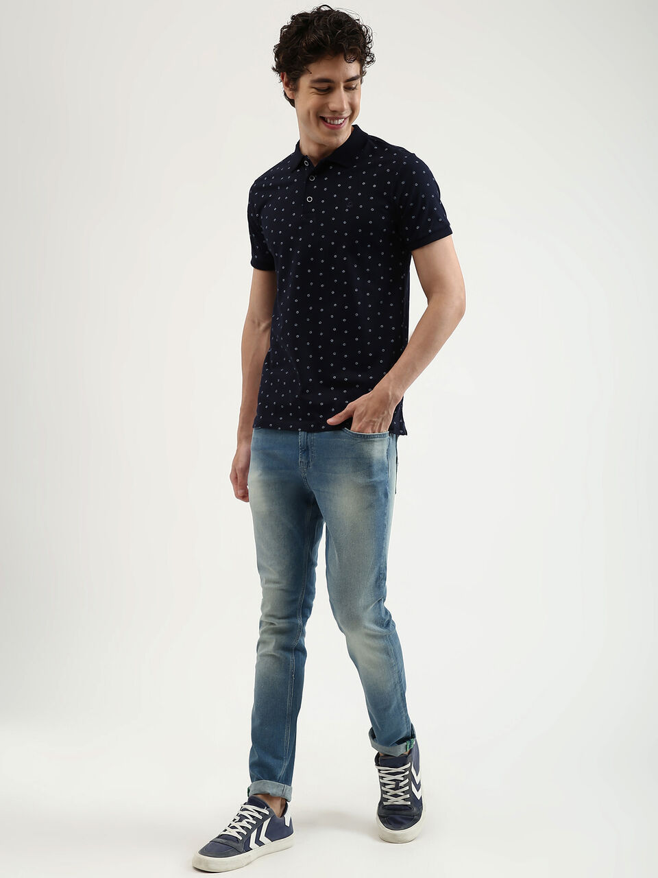 Ditsy AOP Pique Polo image number null