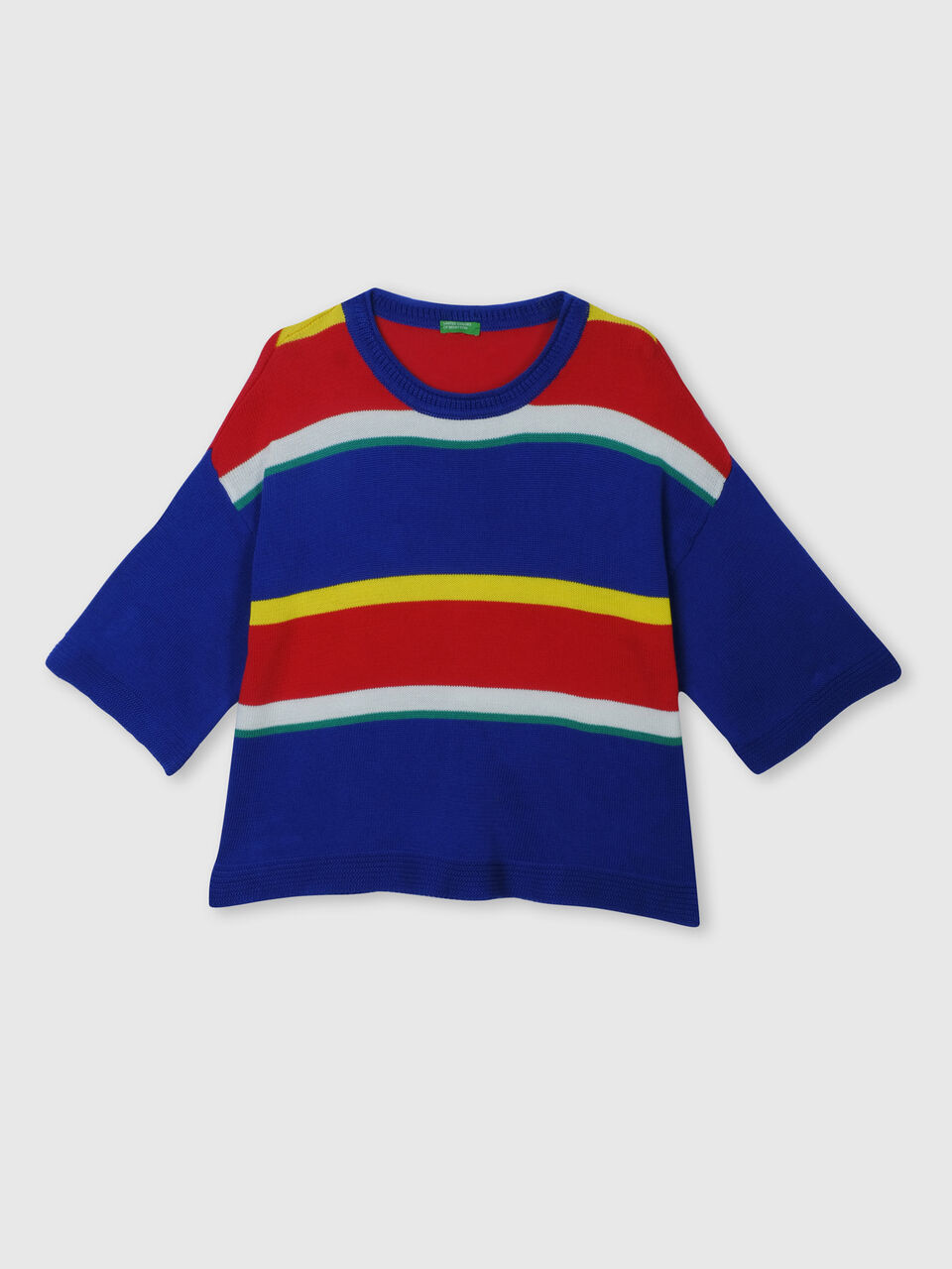 Stripe Tricot Sweater with Flared Sleeves image number null