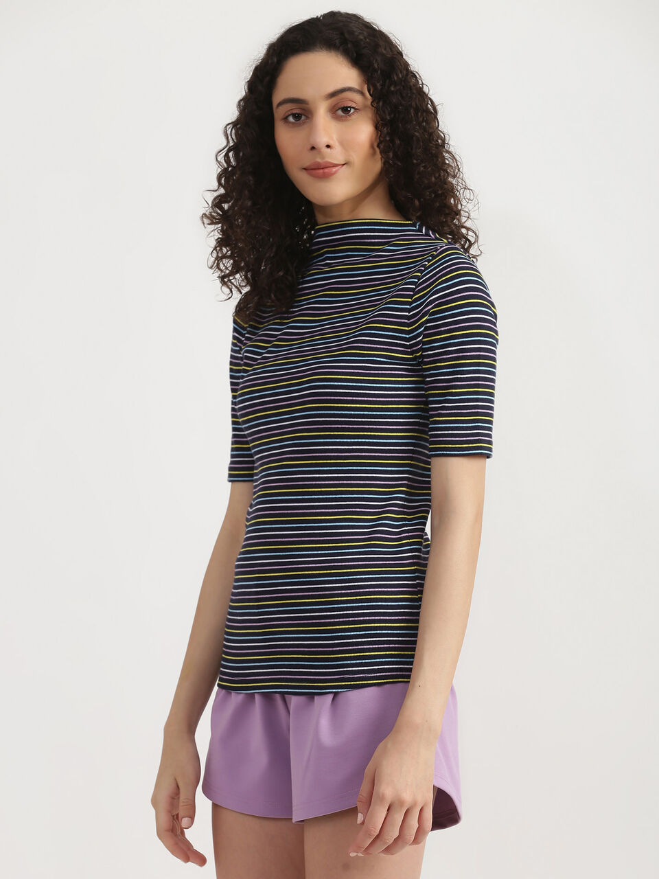 3/4Th Slv Multicolor Y/D Top image number null