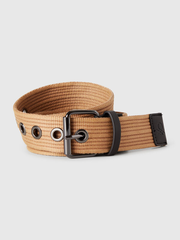 Ribbed belt with eyelets Men