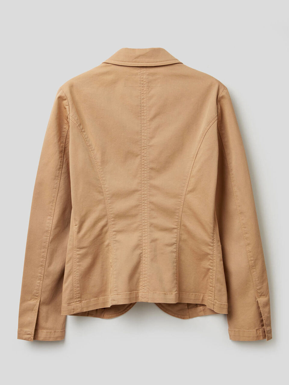 Stretch cotton flared blazer image number 2