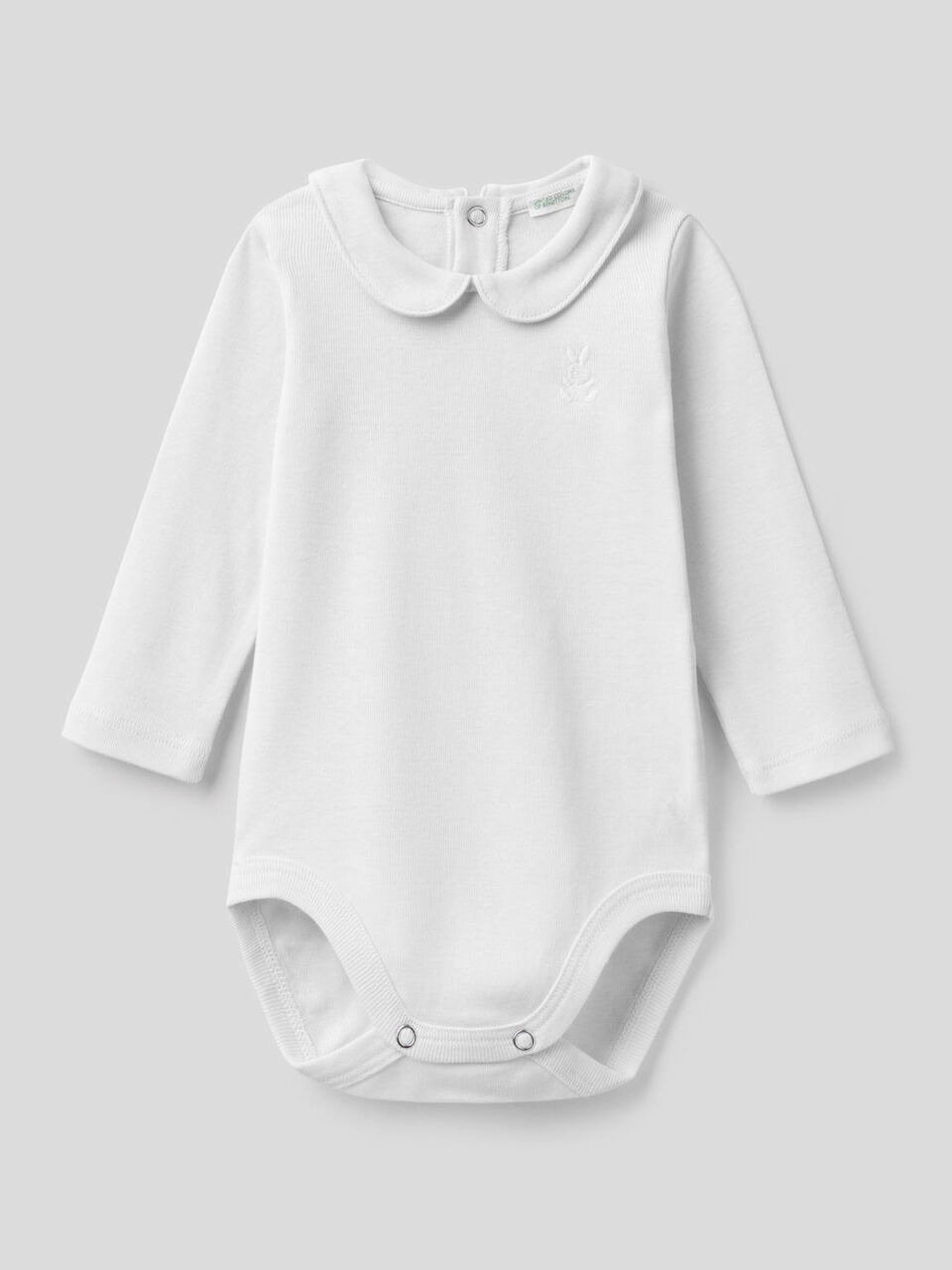 Bodysuit with collar in organic cotton image number 1