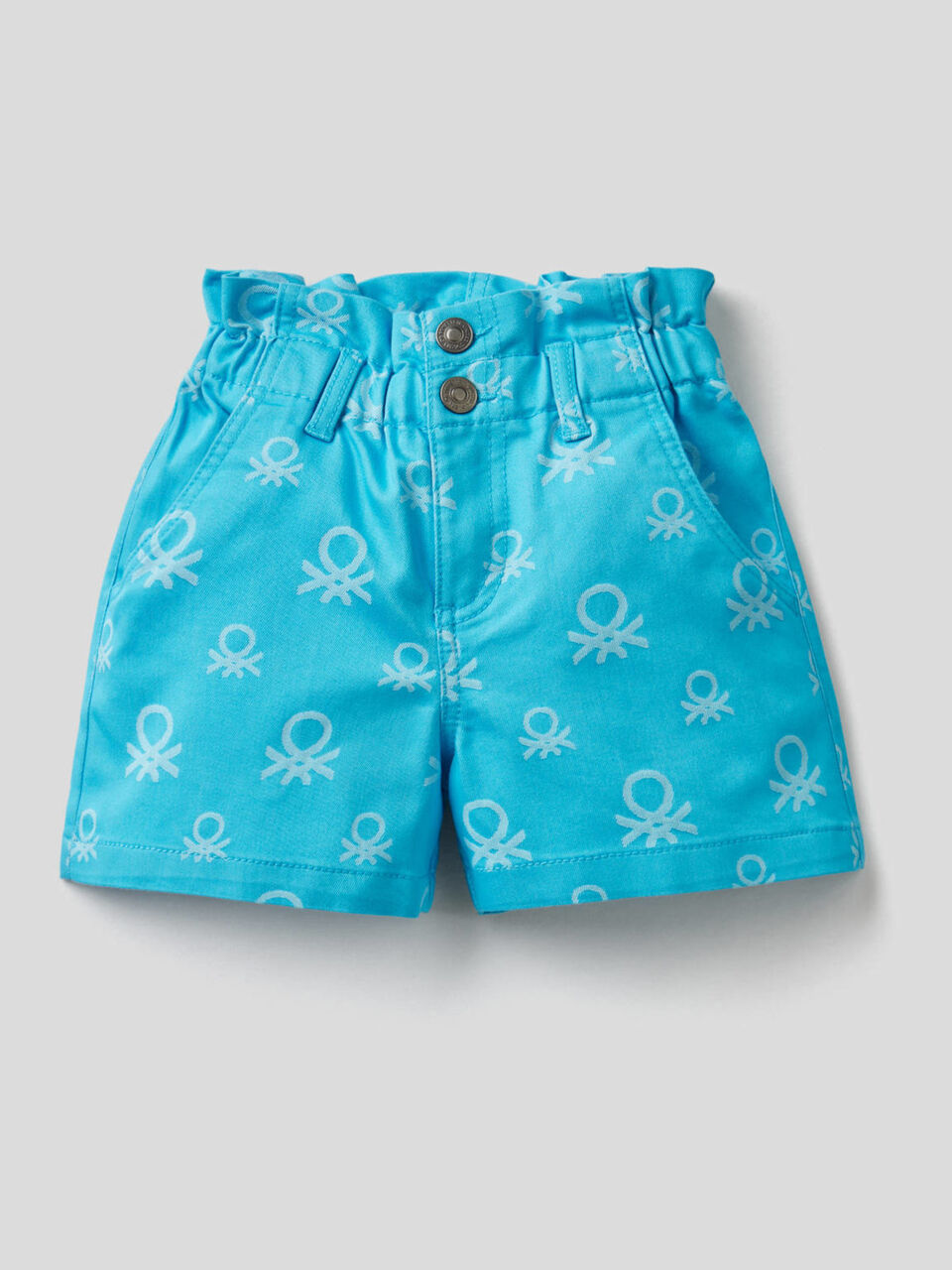 High waisted shorts with logo pattern image number 1