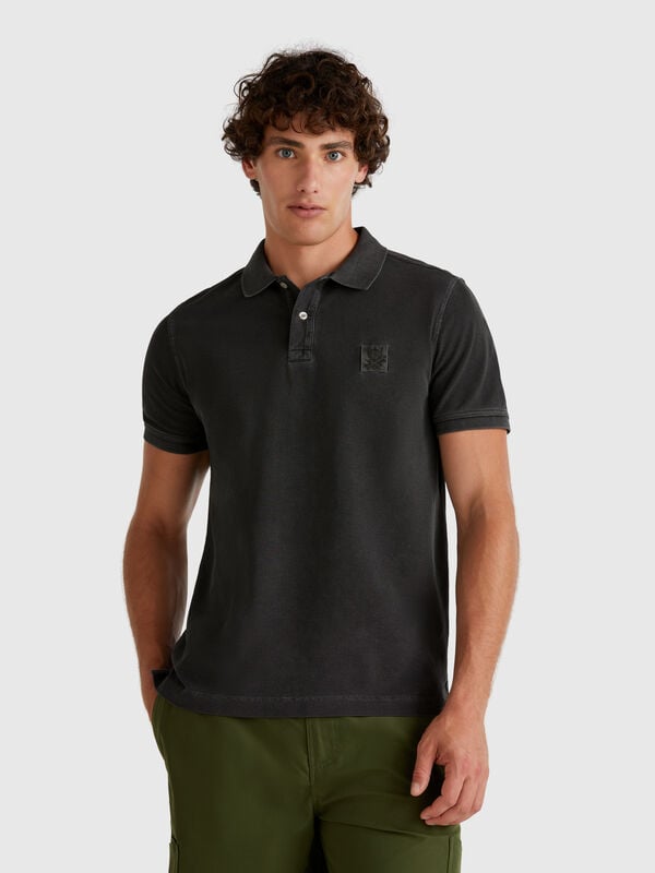 Dark gray regular fit polo Men