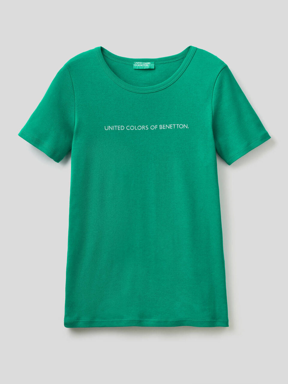 T-shirt in 100% cotton with glitter print logo image number 1