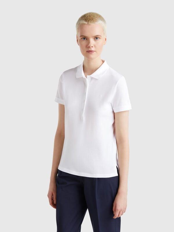 Slim fit polo in stretch cotton Women