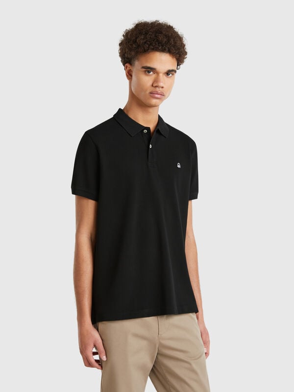Black regular fit polo Men