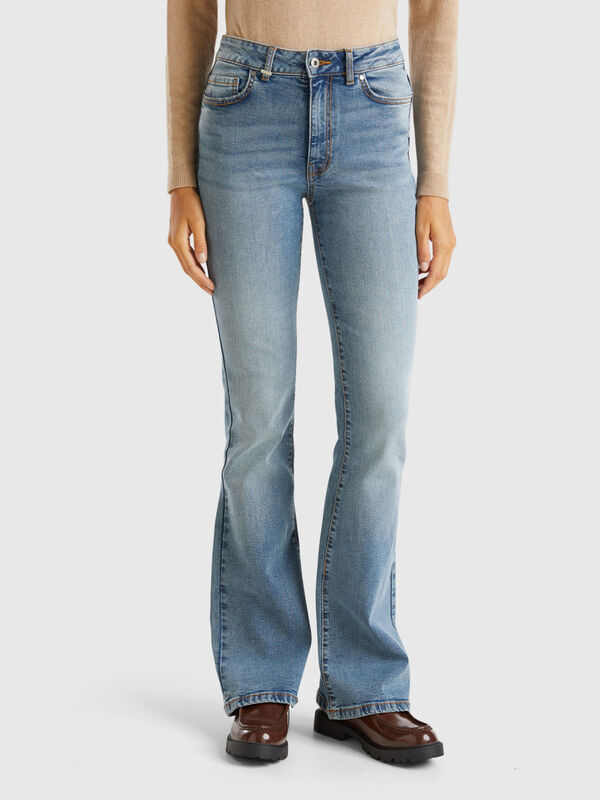 Flared jeans in recycled cotton blend Women