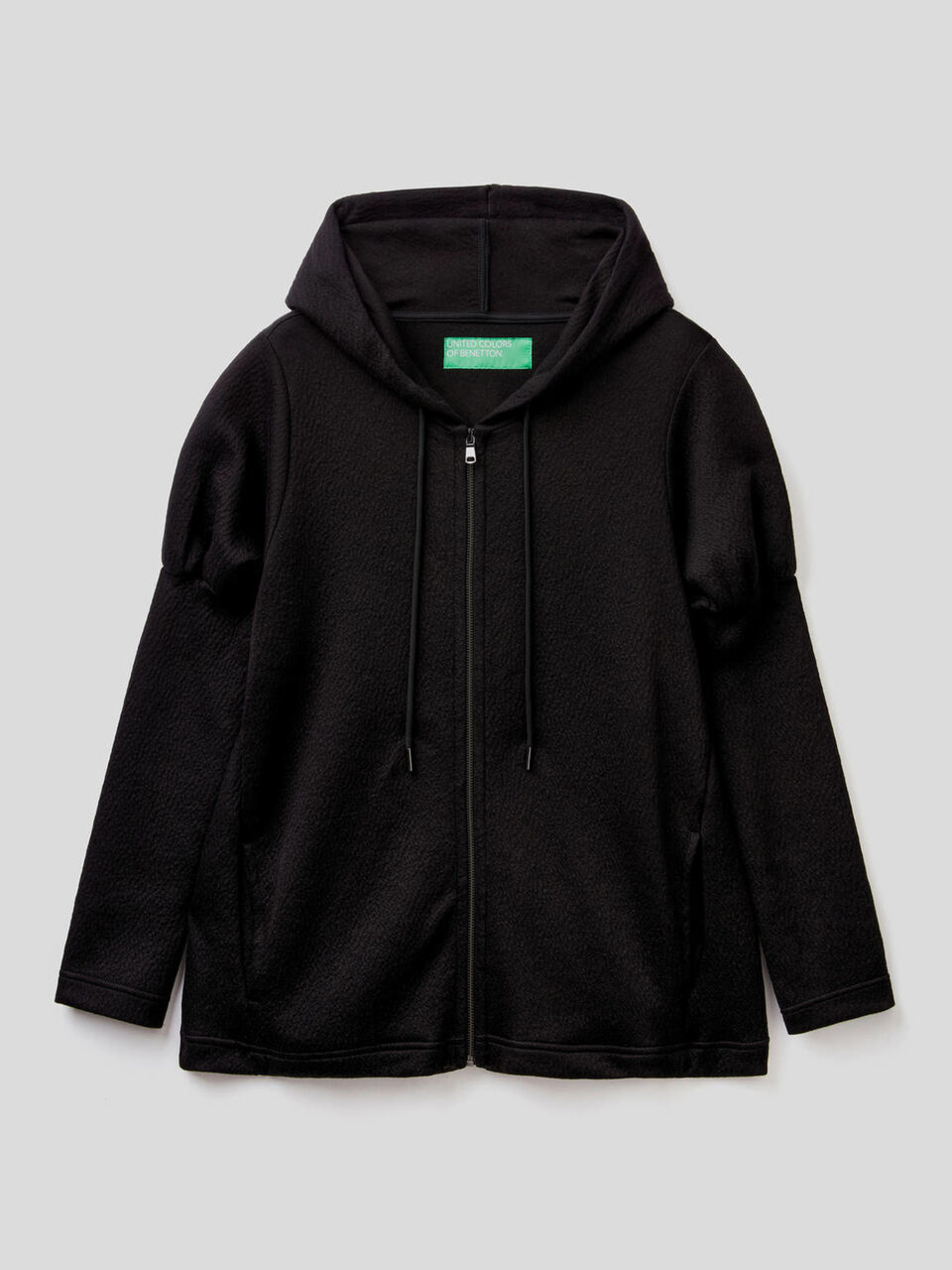 Sweatshirt with hood and ruffled sleeves image number 1