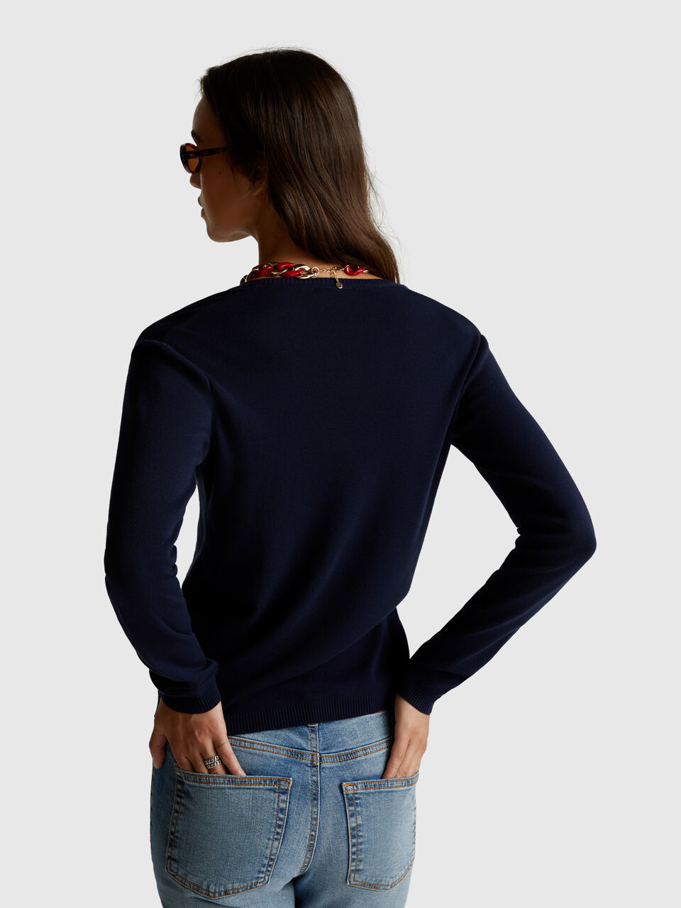 V NECK SWEATER L/S Women image number null
