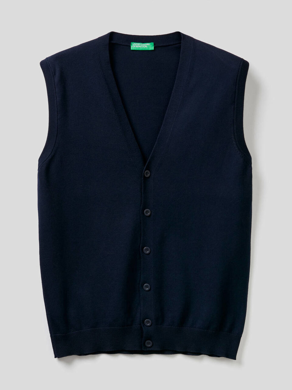 Pure cotton vest with buttons Men image number 1