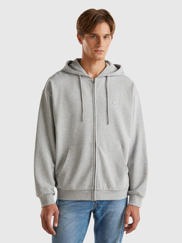 Zip-up hoodie in cotton Men