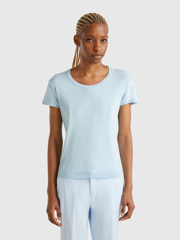 Short sleeve sweater in 100% cotton Women