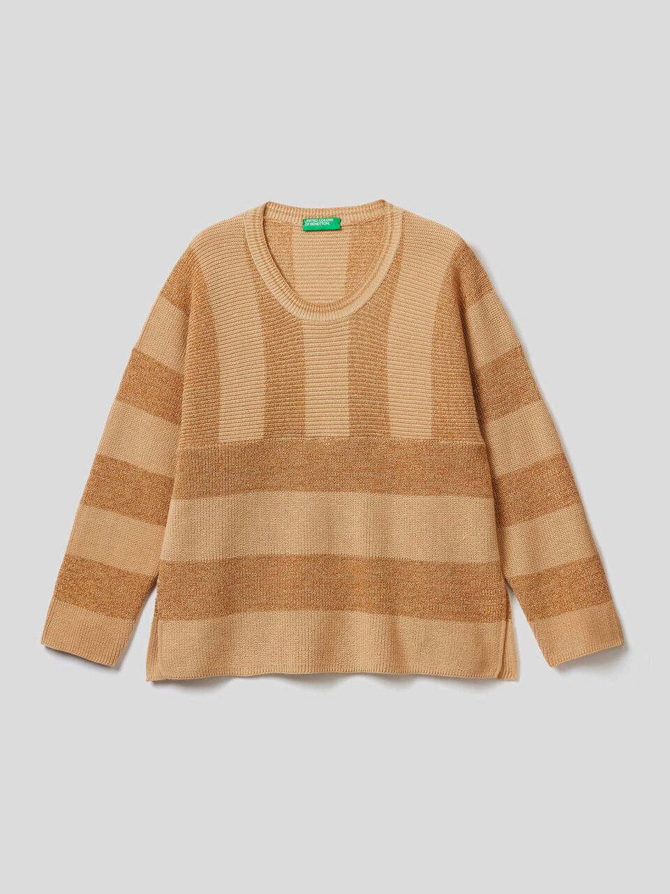 Striped sweater with lurex thread image number 1
